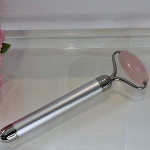 Rose Quartz Vibrating Facial Roller Silver/Silver